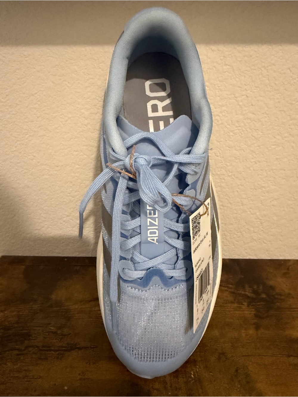 adidas Adizero Evo SL Light Blue Women's Running Shoe with Silver Stripes - Picture 6 of 9